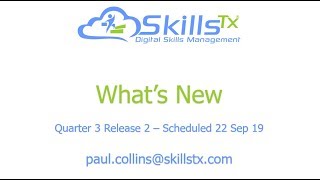 SkillsTx Whats New September 2019