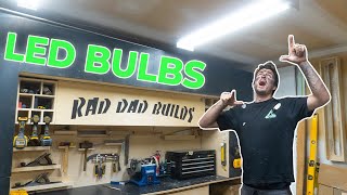 Upgrading Cheap Shop/Garage lights With Bright LED Bulbs | DIY | #Workshopupgrades #homeimprovement