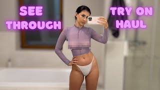 [4K] BEST PURPLE TRANSPARENT FISHNET CLOTHES TRY ON | SEE-THROUGH NO BRA