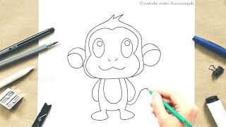 How to draw monkey | Easy drawing | Step by step easy drawing method