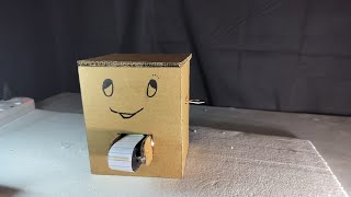 making mini coin bank with cardboard