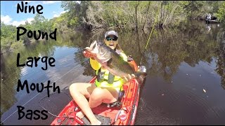 9 Pound Bass Caught While Kayak Fishing