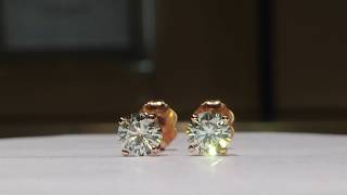 1.00 Carat Studs in 14K Rose Gold