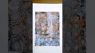 Grungy bubbles gelli print using stencils + bubble wrap! #shorts #mixedmedia #gelprinting