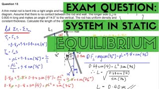 Systems in Static Equilibrium - Exam Question Example