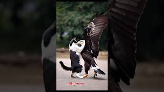 لحذات شگفت انگیز و دیدنی عقاب با گربه‌. حیات وحش #viralvideo #like