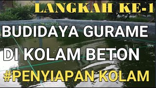 CARA BUDIDAYA IKAN GURAME DI KOLAM BETON || PENYIAPAN KOLAM BETON