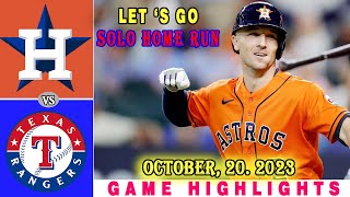 Astros vs. Rangers October 20, 2023 [TODAY] ALCS GAME 5  | MLB Highlights | MLB Postseason 2023