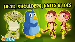 Head Shoulders Knees & Toes Nursery Rhymes Song | Super Simple Songs (Bloom Telly Nursery Rhymes)