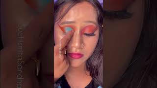 Cut Crease | Orange Eyeshadow #lipstick #short#cutcreasemakeup #eyemakeup #eyelinertutorial#eyeliner