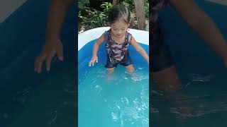 baby on the pool . learn to swim alone. #shortsvideo #trending #inflatbalepool #swimmingytime