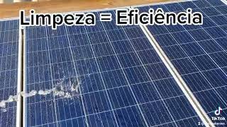 Limpeza painéis solares pós instalação. #elétrica #solar #agua