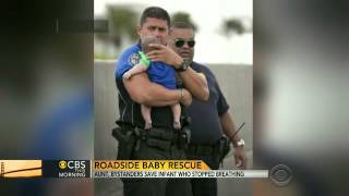 Baby rescued on Miami roadside by stranger who gave CPR