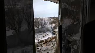 the moment a bomb explodes in front of a family house #ukraine #russiaukrainewar #russia