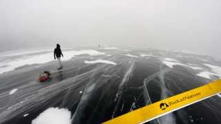 Blizzard on lake Baikal