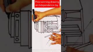 🇮🇳1st prize 🏆 Winning Independence Day drawings easy / India flag Drawing #shorts #viralvideo