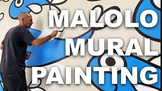 MAUI'S  BIGGEST MURAL YET! How I painted the mural for the Andaz Resort Wailea