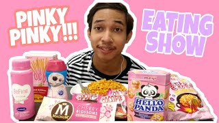 #24 (EATING SHOW) AKU MAKAN SEMUA MAKANAN BERWARNA PINK | MUNTAH PINK (MUKBANG MALAYSIA)