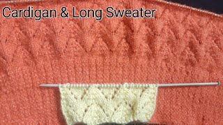 New knitting pattern for Cardigan, Long Sweater, and Bandi.