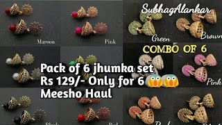 Beautiful 6 pare jhumka Set Only Rs 129/- | Meesho haul | Shorts