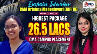 Exclusive Interview 📸 Student Who Got HIGHEST Package 💰| CMA Campus Placement | Divya Agarwal Mam