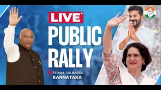 🔴LIVE : MallikarjunKharge,Smt.Priyanka Gandhi & CM Sri.A.RevanthReddy address a joint rally in Sedam