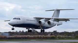 ✈ Ex Cobham Aviation Avro RJ100 Arrival at London Southend Airport!