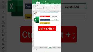 Date & Time shortcut keys in excel #shorts #youtubeshorts #viral