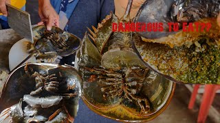 RARE Seafood!! Cooking Exotic HORSESHOE CRAB - 480 Million Year-Old Creature With Anti-Cancer Blood!