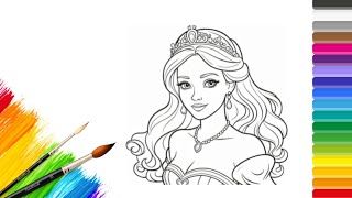 Cute Princess Drawing, Painting & Coloring For Kids and Toddlers_ Child Art