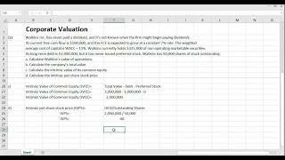 Corporate Valuation - Value of Operations (Vop0) using Constant Growth Model.