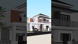 Desain rumah mewah 2 lantai.