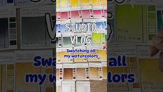 Swatching all my watercolors #art #watercolor #vlog