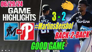 Philadelphia Phillies vsMarlins (06/29/24) Full game Highlights  | Good mood in Philly 😎