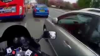 Friendly motorcyclist.