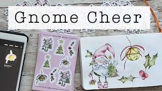 Watercolor illustrations made into stickers | Gnome Cheer | CreateDEC