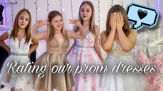 Twins rate each other’s Prom dresses | JJs house dress haul