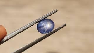 9714 Transparent Blue Sapphire Unheated Untreated Strong Star Appearance From Mogok Myanmar 2.6cts