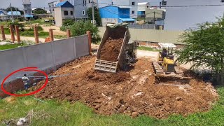 Next Action Land Filling In House Fence To Build Hotel By Bulldozer PushSoil Talented DrivingExpert