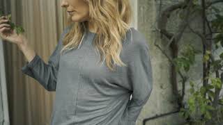 SS21 Linen Boat Neck Top   Smoke Grey   7156