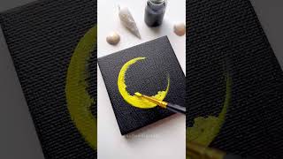 Easy moon painting for beginners or mini canvas  #shorts #painting