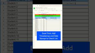 Excel Trick Add Timestamps and Date Stamps to Check List main #cwc23 #indvspak #excel #excelformula