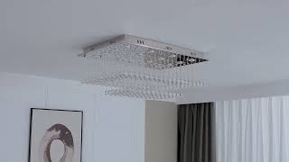 Rectangular Multi Layer Cloud Design Crystal Chandelier