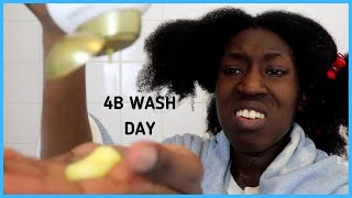 ANOTHER NATURAL HAIR 4B HAIR WASH DAY| WORST PRODUCTS EVER! | OGX on NATURAL HAIR| UK NATURAL