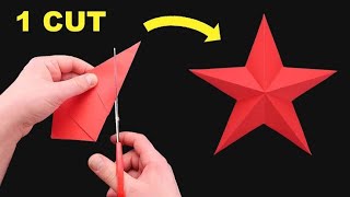 Perfect shape Paper Star in ONE CUT! Easy paper star - DIY