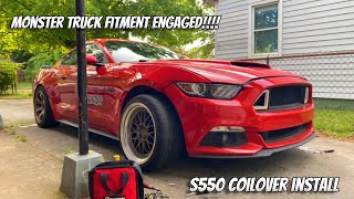 Turning my DriftStang into a Monster Truck | S550 Mustang Front Coilover Install