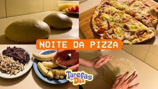 🍕😋 Fiz minha própria MASSA DE PIZZA CASEIRA e ficou ótima | Tarefas Cozinha 001