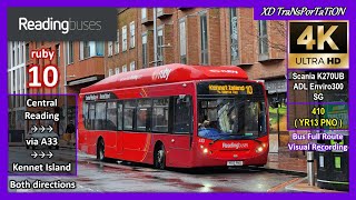 [Reading buses] ruby 10 ~ Central Reading ➝ Kennet Island ➝ Central Reading (via A33)【4K UW】