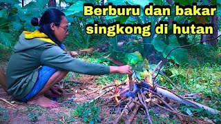 Keindahan hutan pinus menikmati singkong b4kar