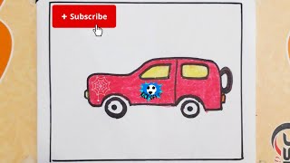 Car Drawing || How to red car drawing step by step || Simple easy way on how to draw a car | By Arya